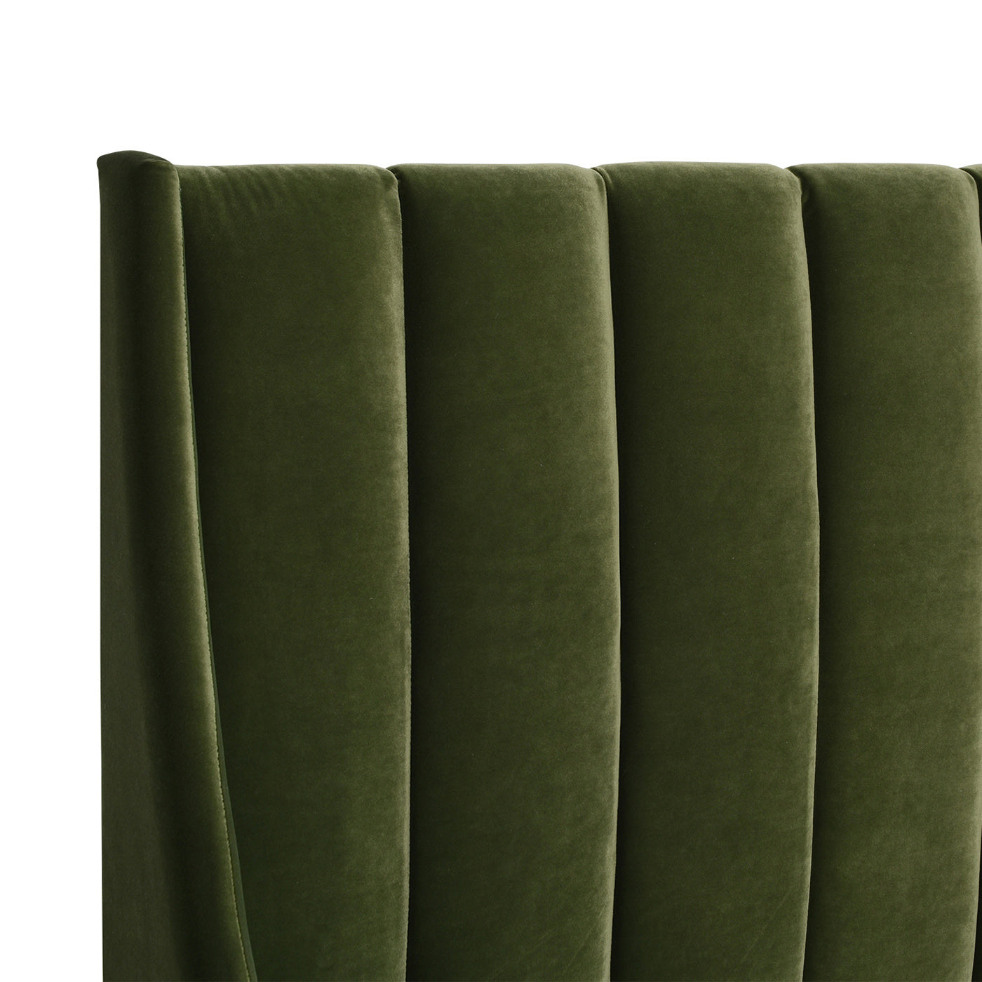 Aspen Vertical Tufted Modern Headboard Platform Bed Set, Queen, Olive