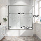 Brushed Nickel Reversible Installation Double Bypass Sliding Shower Door