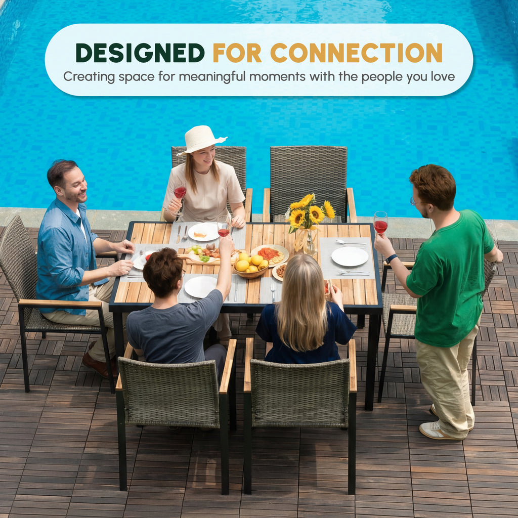 All Weather 7-Piece Patio Dining Table Set