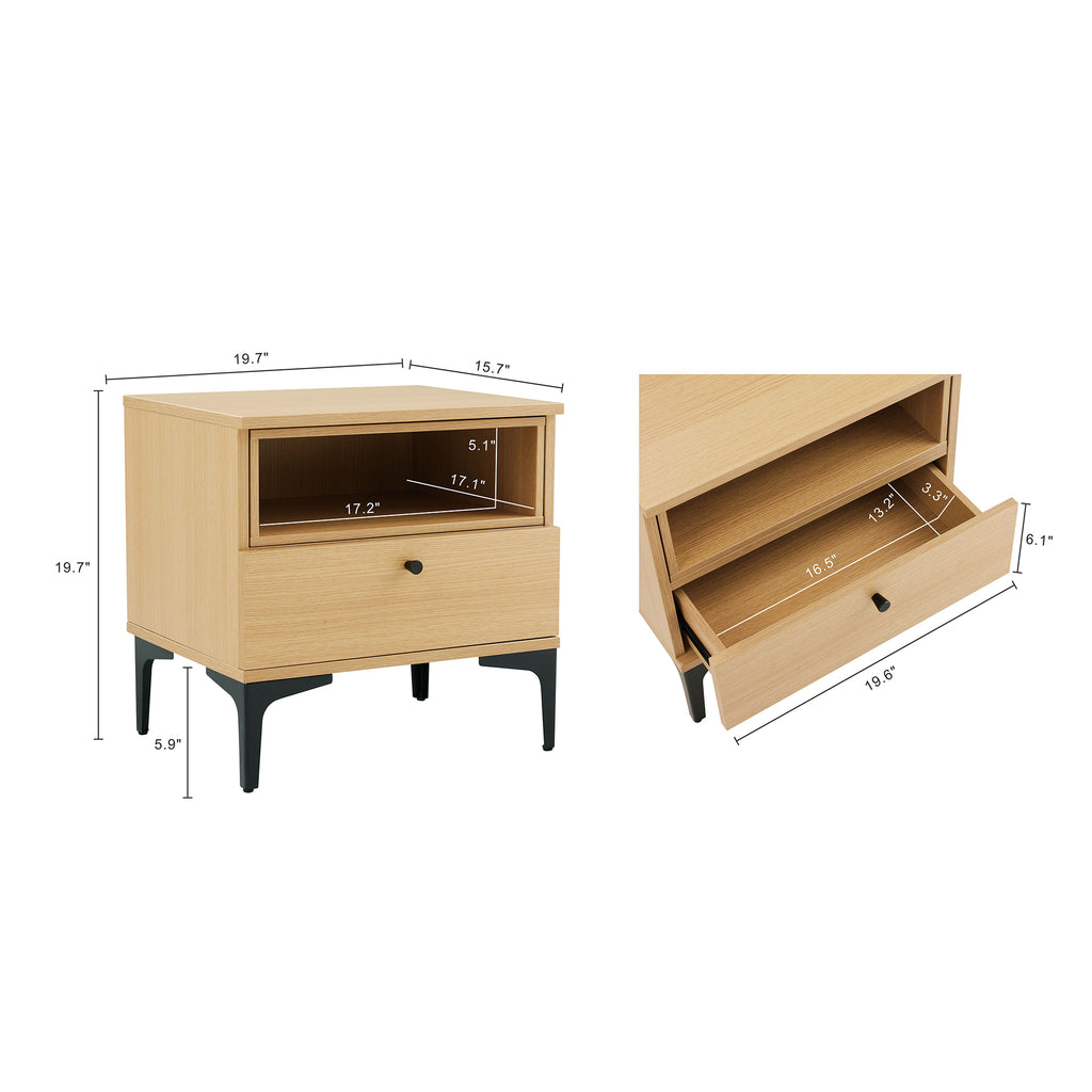 Amara 20" Nightstand in Light