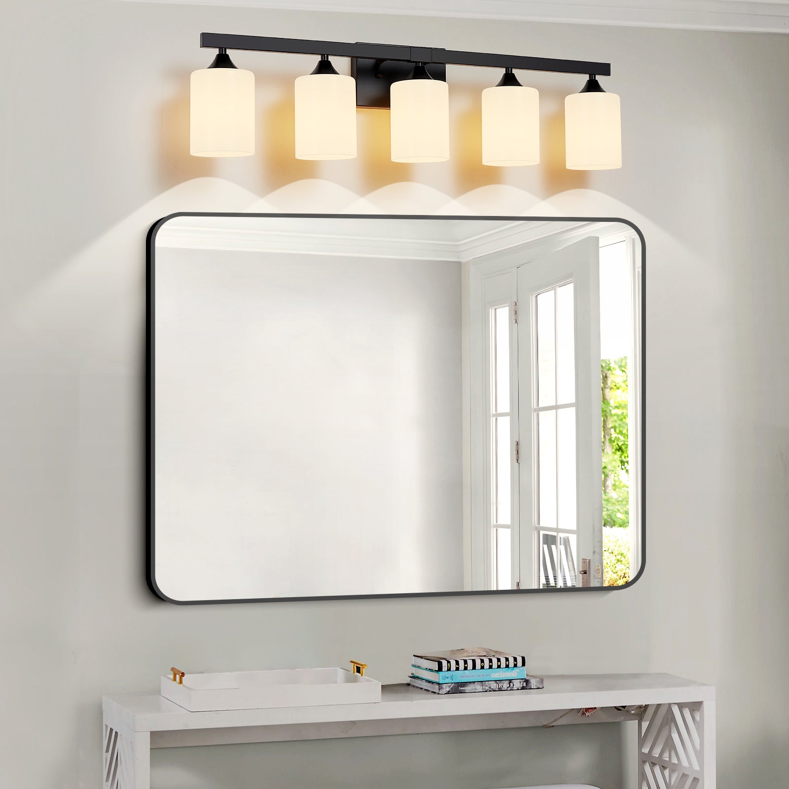 5-Light Matte Bathroom Vanity Wall Light