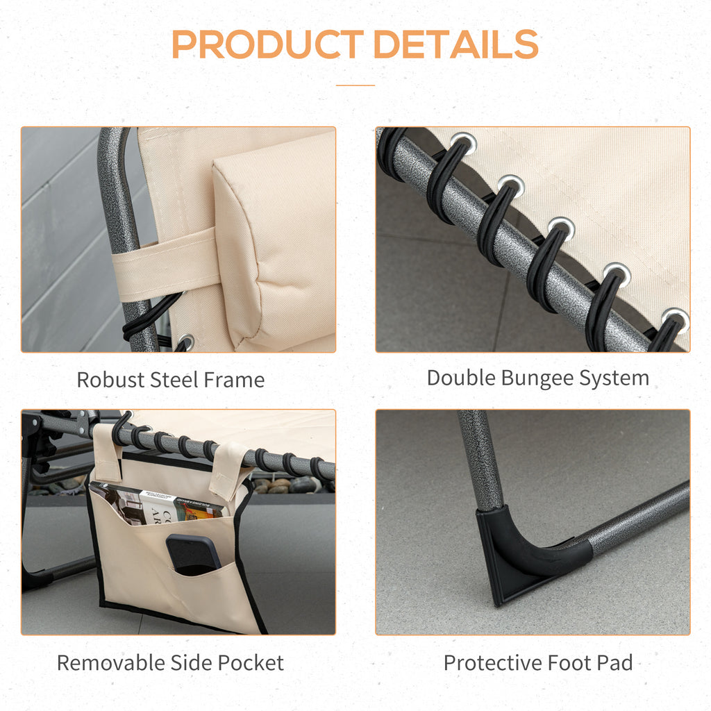 Outsunny Padded Folding Chaise Lounge Chair