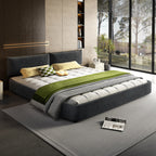 King Size Cloud Bed Frame with Oversized Padded Movable Headboard