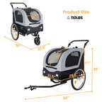 2-in-1 Bike Trailer & Pet Stroller for Dogs up to 110lbs