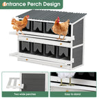 Wooden Chicken Nesting Box with 8 Compartments