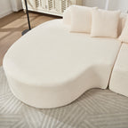 110.2'' Ivory Curved Sectional Sofa