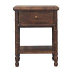 Solid Wood Bamboo Carved Bedside Table