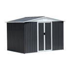 8x6 Feet Apex Roof Dark Metal Garden Storage Shed