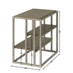 Padena Metal Frame Wood Living Room Chairside Table with Shelf