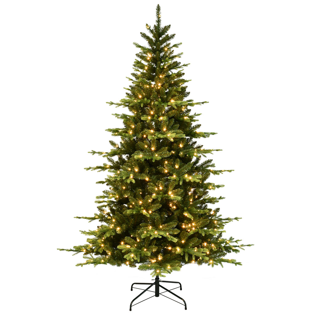 6-Foot Hinged Artificial Christmas Tree, 1608 Tips, 350 Warm White LED Lights