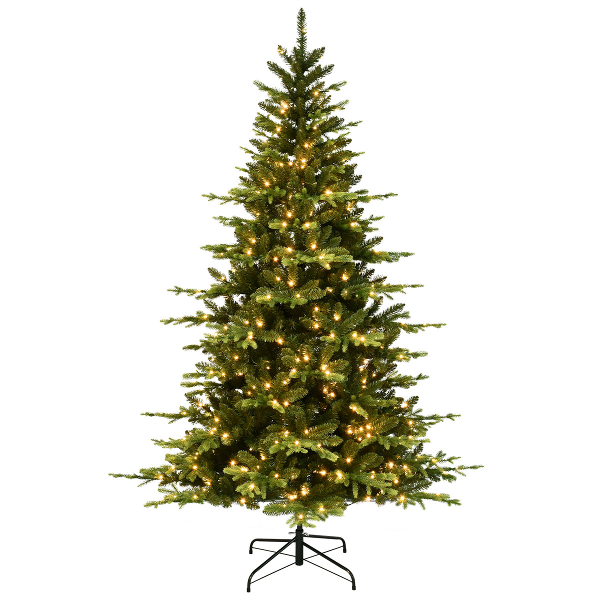 6-Foot Hinged Artificial Christmas Tree, 1608 Tips, 350 Warm White LED Lights