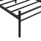 King Size Metal Bedframe With Wood Panel Decoration