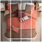 7 Piece Faux Suede Comforter Set Coral King