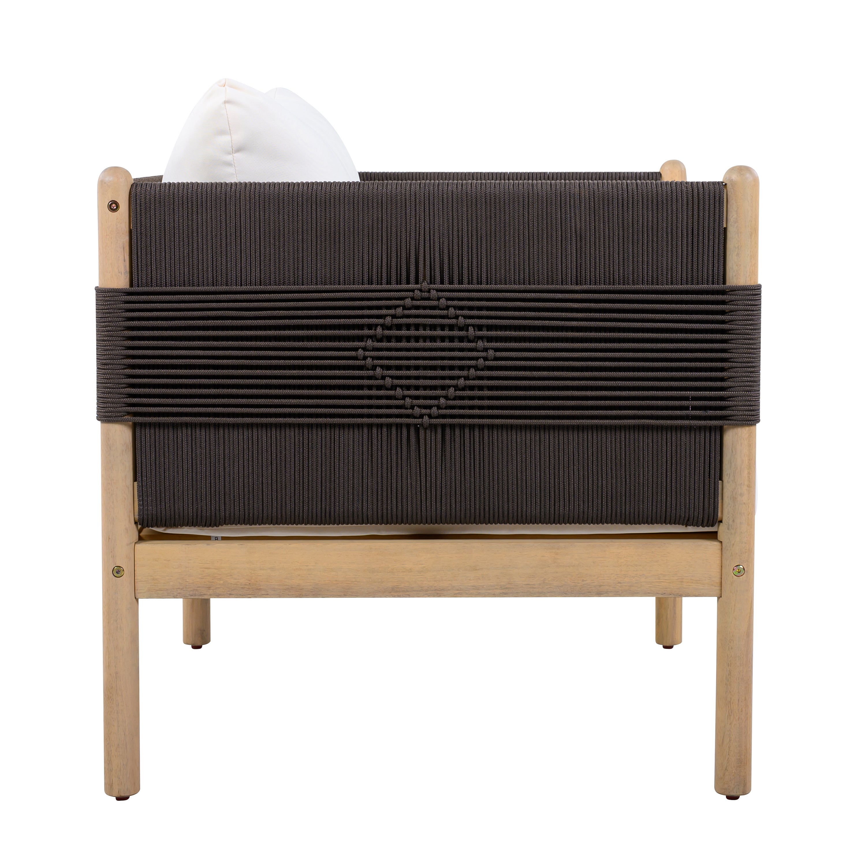 Outdoor Acacia Club Chairs (Set of 2) with Diamond-Pattern