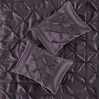 7-Piece Queen 100% Polyester Pieced Pleated Tufted Comforter Set