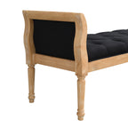 Modern Upholstered Bench with Curved Arms