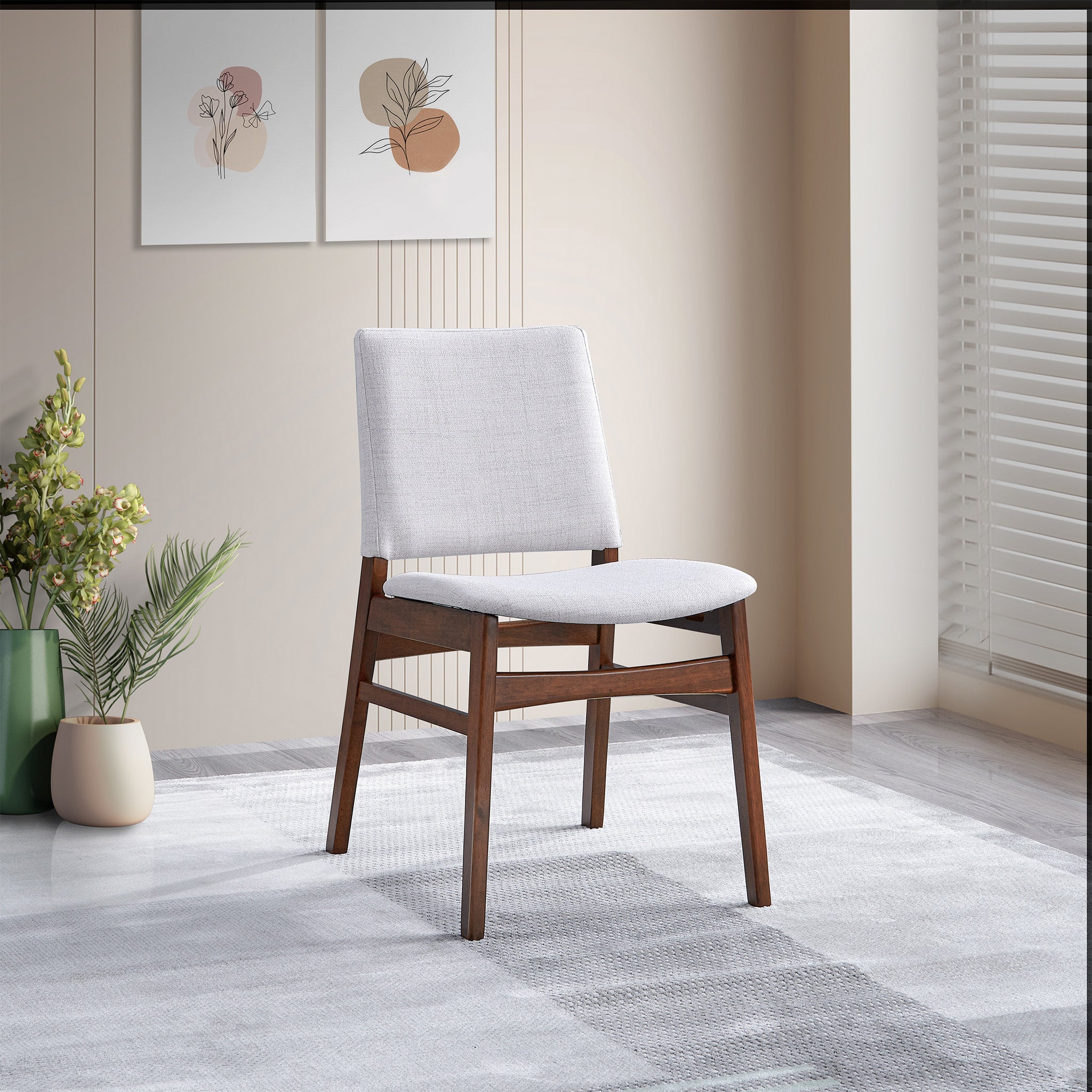Gusto Mid-Century Modern Fabric Dining Chair (Set of 2)