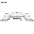 6-Pieces All Weather PE Wicker Sofa Set