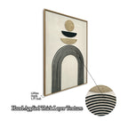 24x36 Set of 2 Framed Boho Abstract Wall Art, Neutral Antique