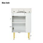 21.6" White Left Side Storage Bathroom Vanity