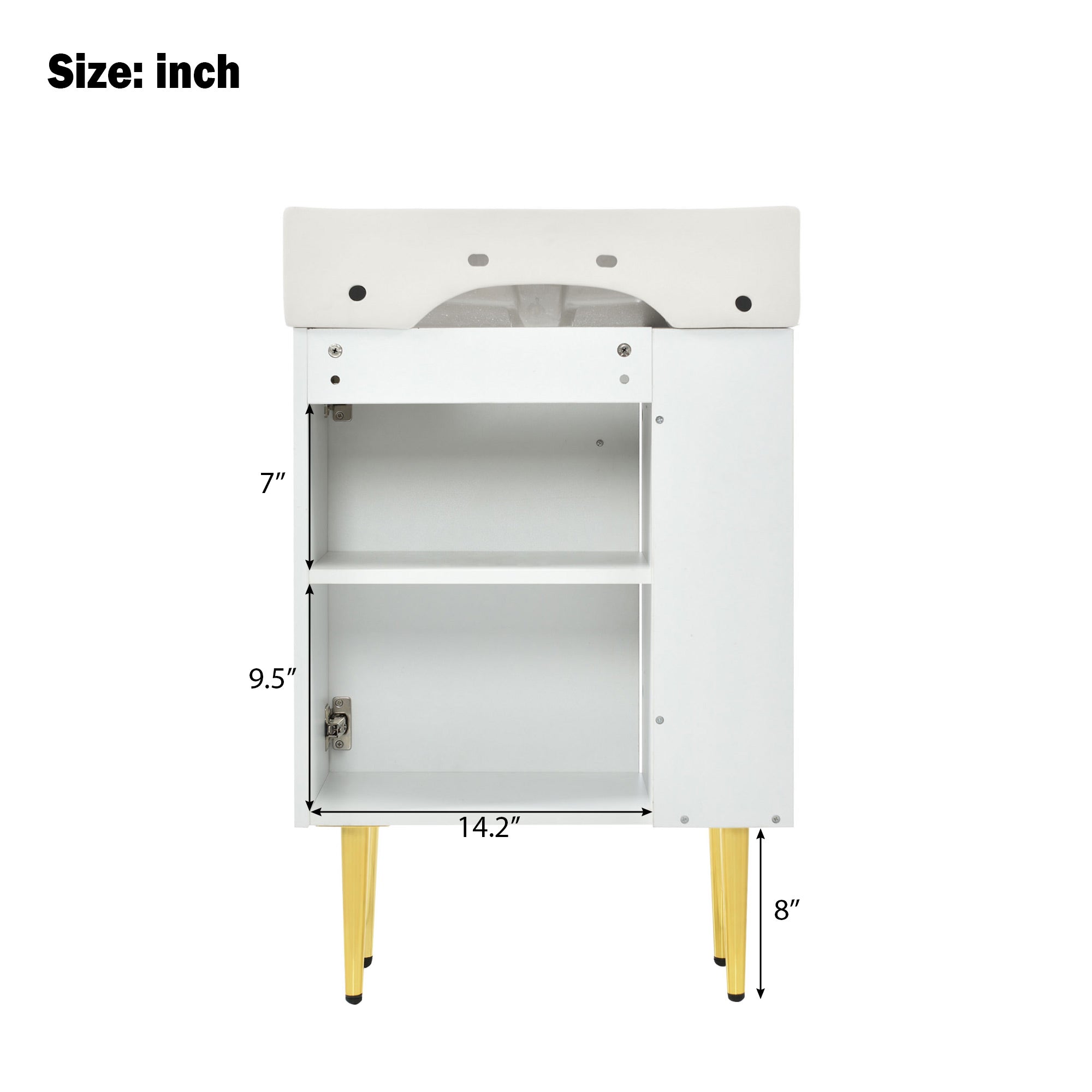 21.6" White Left Side Storage Bathroom Vanity