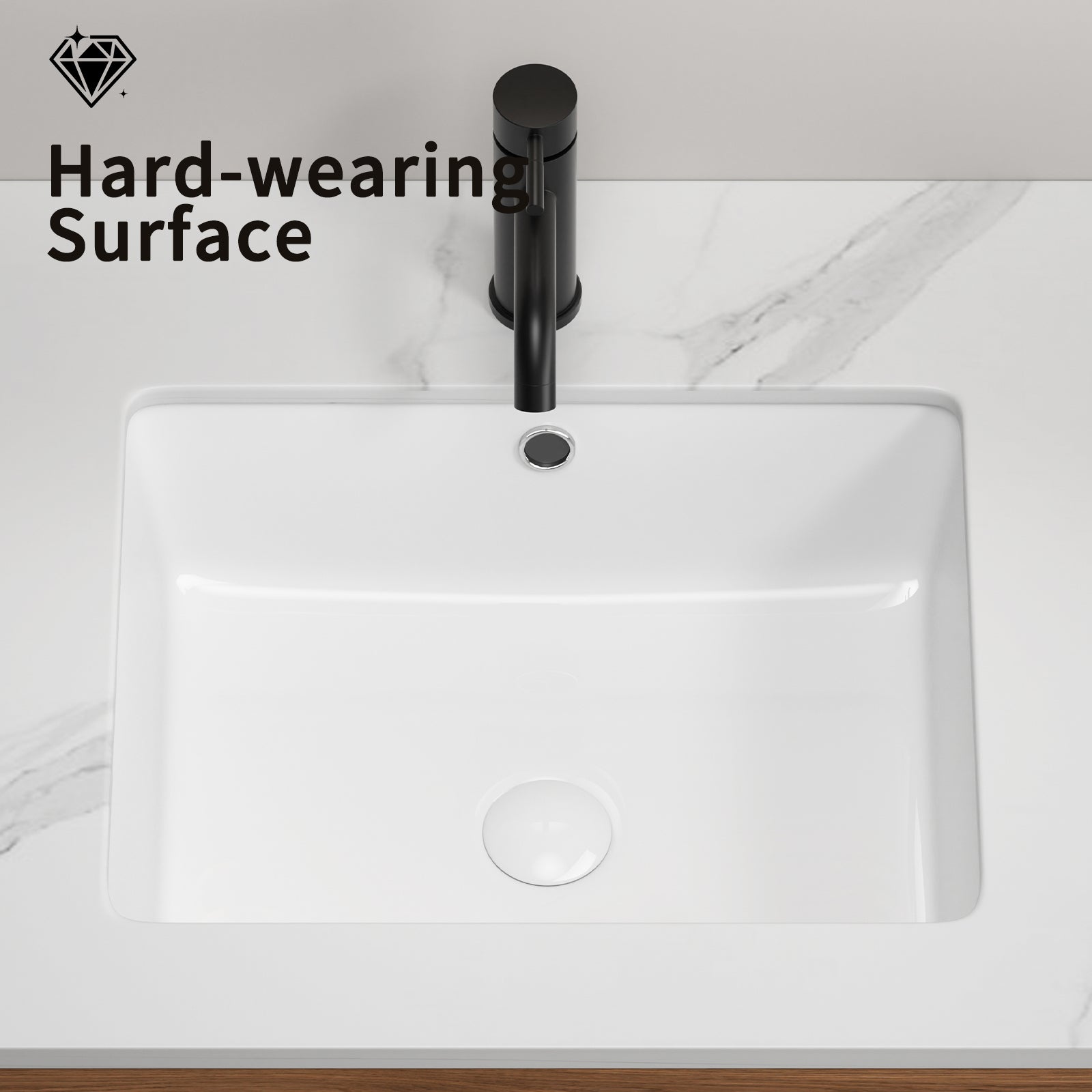 Rectangular Undermount Bathroom Sink