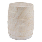 Modern Cylindrical Travertine-Look MGO Outdoor Side Table