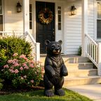 Weather Resistant Resin Standing Black Bear Sculpture