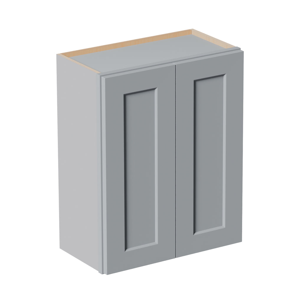 Gray Shaker Solid Wood Wall Cabinet with Soft-Close Doors