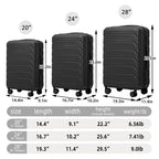 HIFINE TOURIST 20"/24"/28" 3 Pcs Set in Black