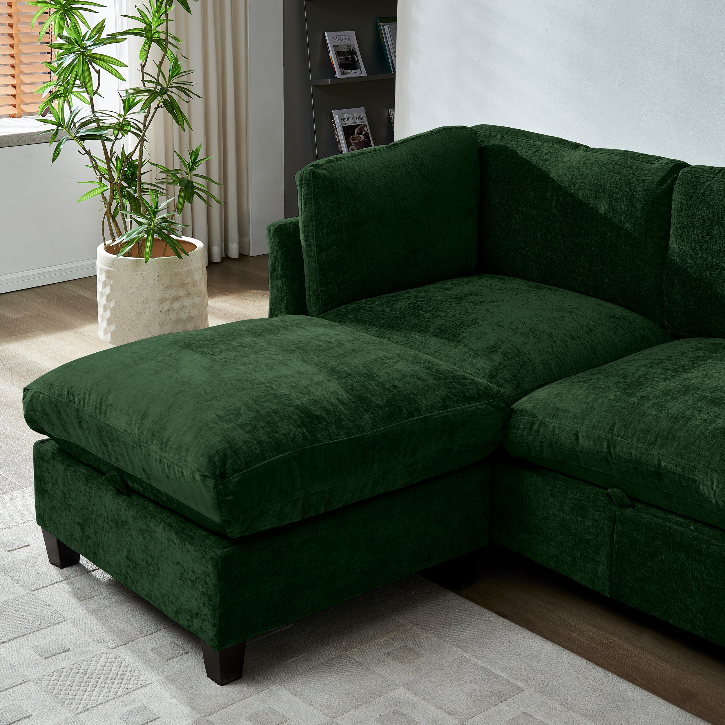 96.5" Sectional Couch for Living Room with Ottoman