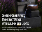 Outdoor Water Fountain Tiered Cascading Jar Waterfall