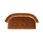 Jared Roll Arm Tufted Bench Settee, Burnt