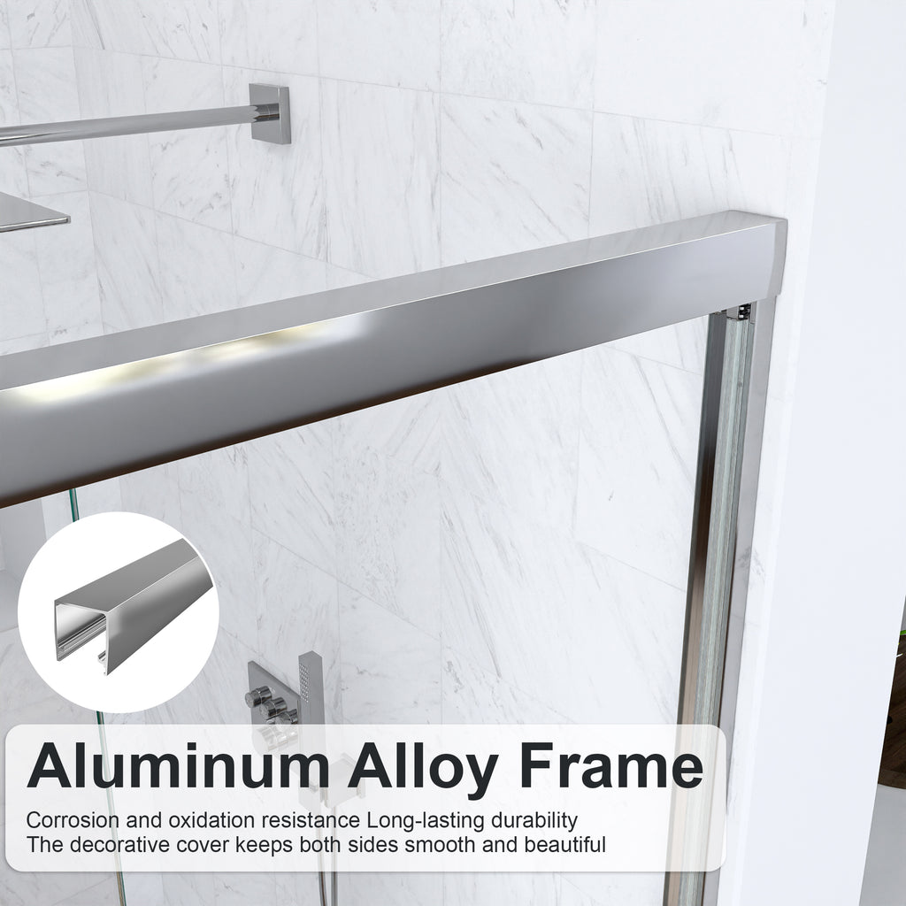 56"-60"W*60" H Semi-Frameless Double Sliding Shower Door