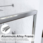 56"-60"W*60" H Semi-Frameless Double Sliding Shower Door