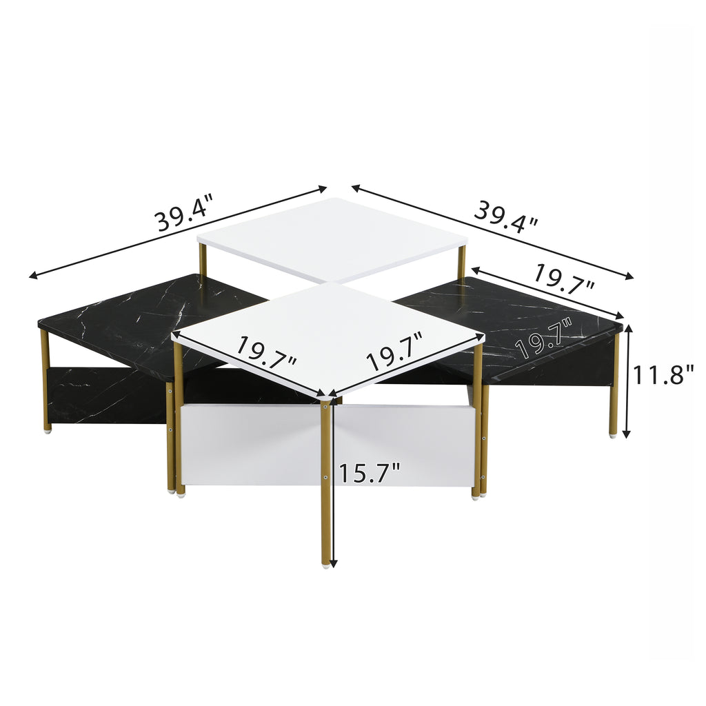 Modern Nesting Coffee Tables Set of 4 - Mid Century Modern Design