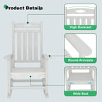 Outdoor Rocking Chair Set of 2, HDPE Patio Rocking Chair