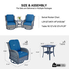 3 Piece Wicker Patio Furniture Set