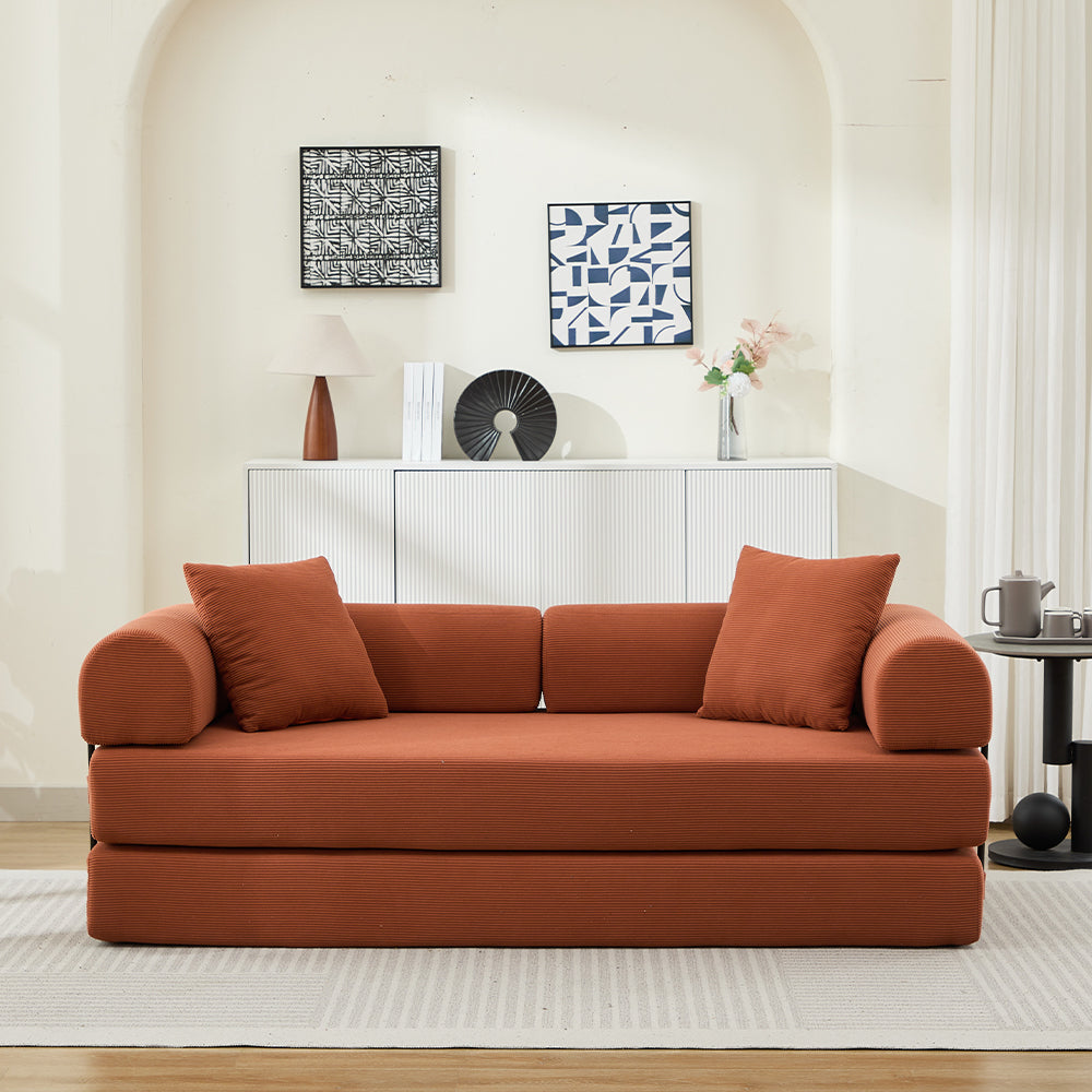 Folding Sofa Bed 78.5" Convertible Couch with 2 Pillows