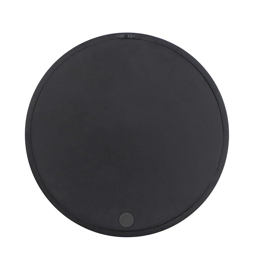 Circle Wall Mirror With Wooden Frame for Living Room