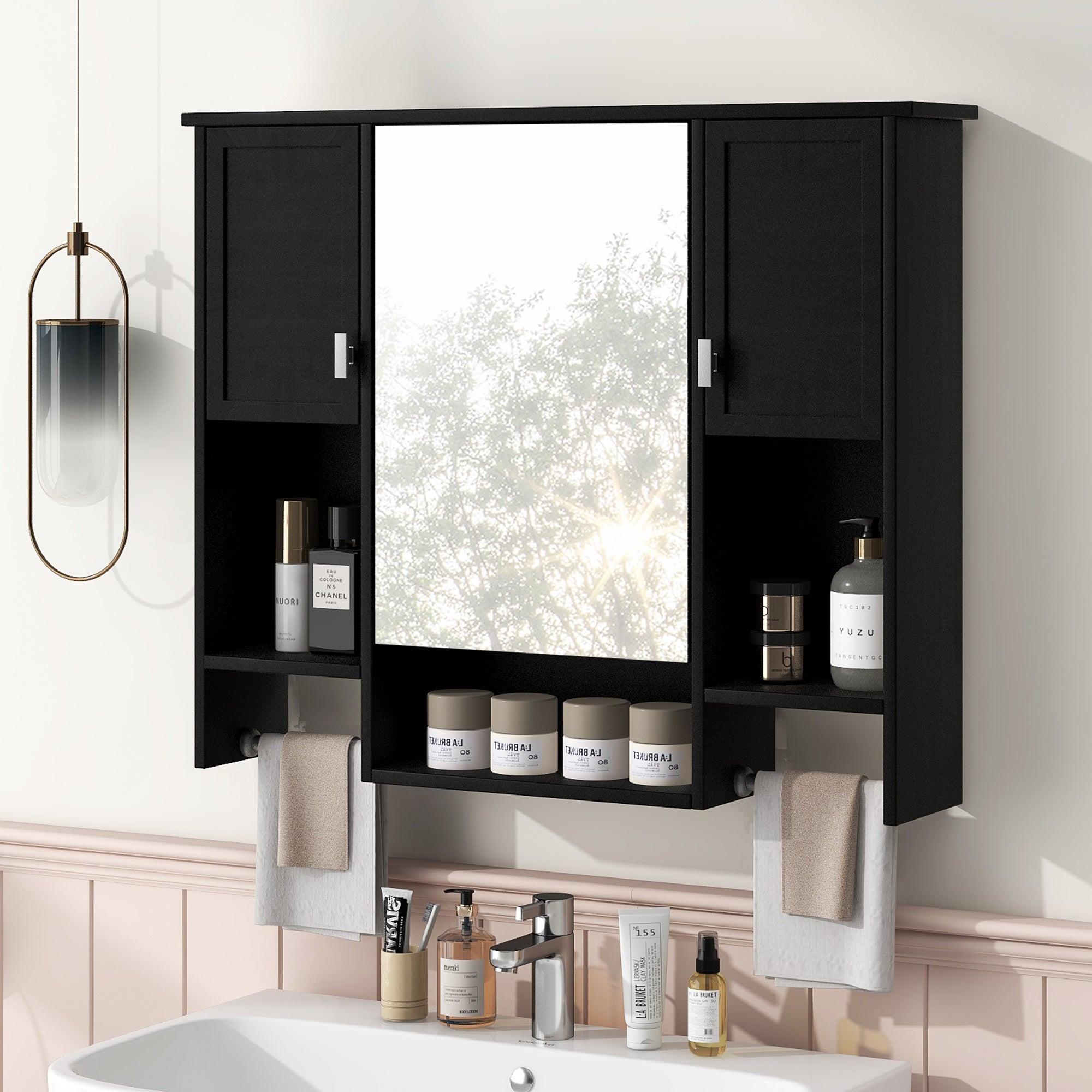 35'' x 28'' Modern Wall Mounted Bathroom Storage Cabinet
