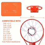 Basketball Rim Replacement 18" Steel Rim with Net