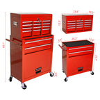 High Capacity Rolling Tool Chest with Wheels and Drawers, 8-Drawer Tool Storage Cabinet - Red