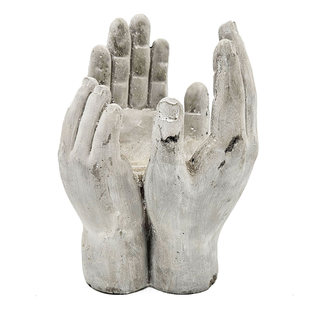 Set of 2 Accepting Hands Accent Cement Hand Decor