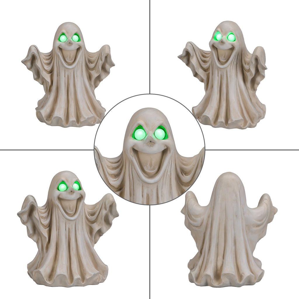 Halloween Ghost Figurine - LED Light Up with Glowing Eyes