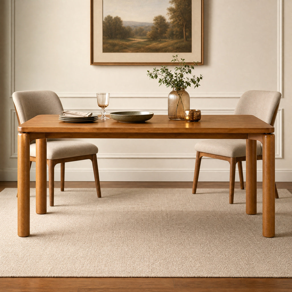 70.28" Rubber Wood Dining Table