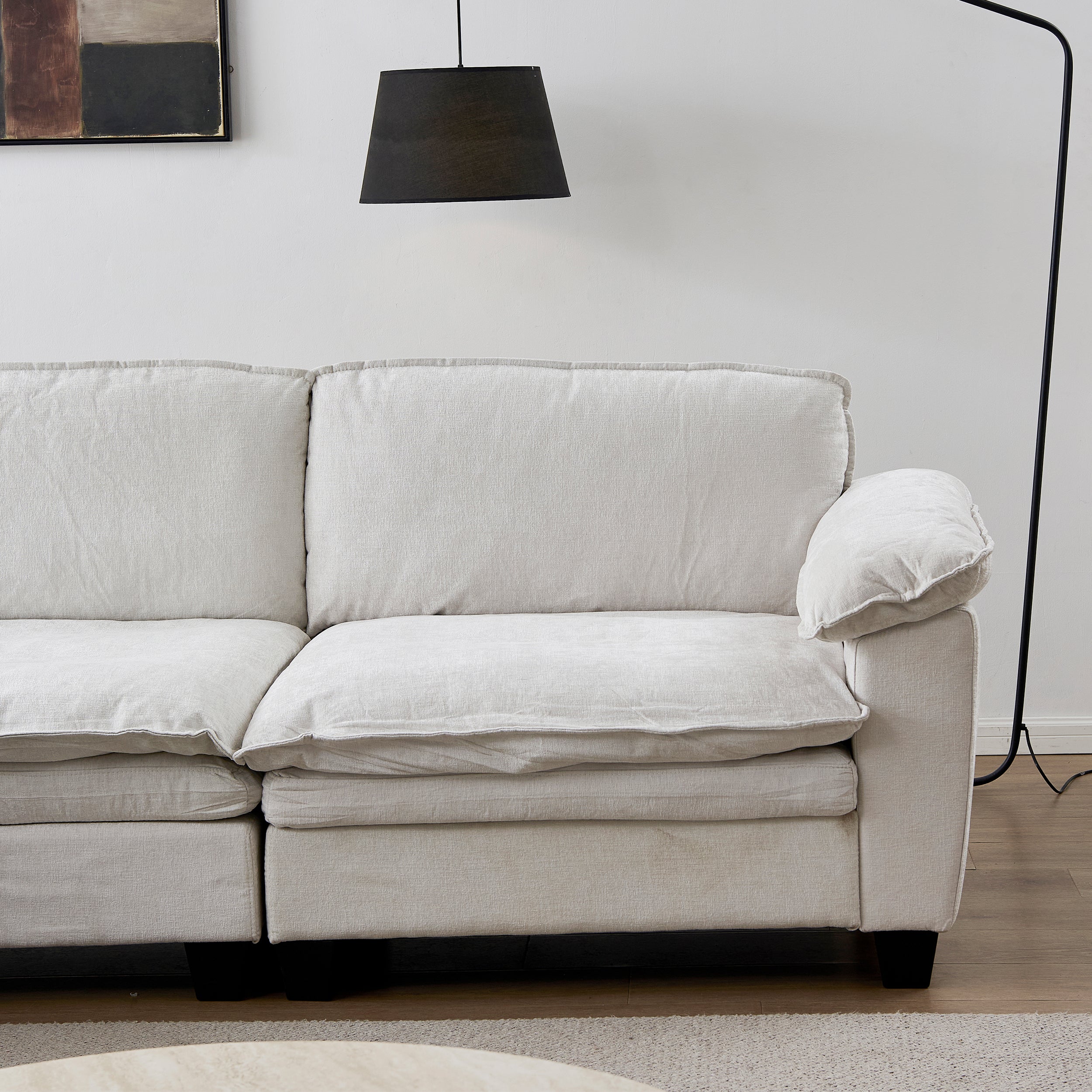 Luxury U Shape Sofa with Two Ottomans