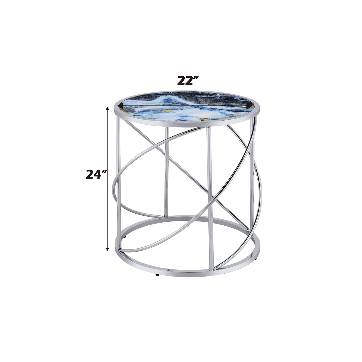 Lyda Round Glass Top Table