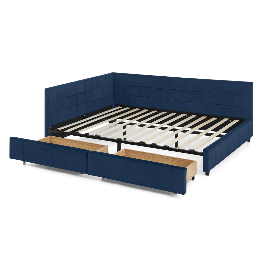 Queen Size Storage Upholstered Tufted Bed Frame