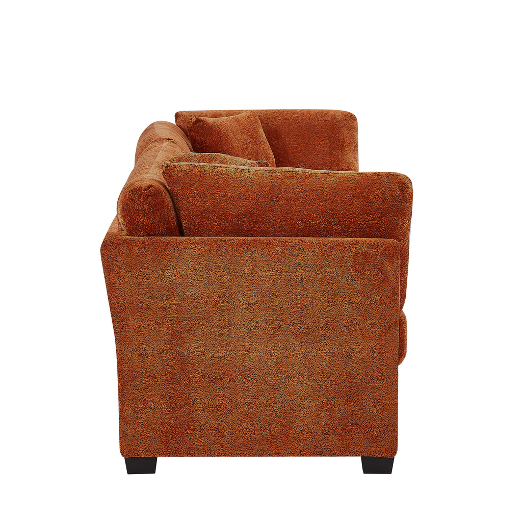 83.50" Modern Flared Arms Sofa (Caramel)